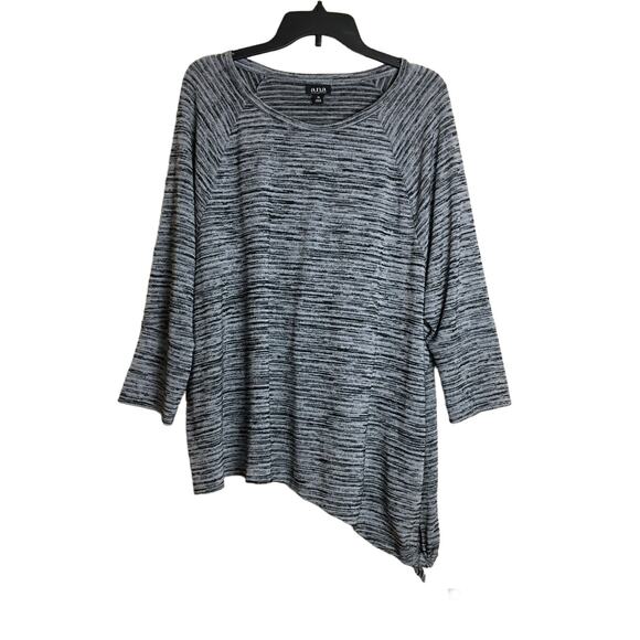 A.N.A. XL Top Gray Black Asymmetrical Hem Pullover Women's - Picture 1 of 6